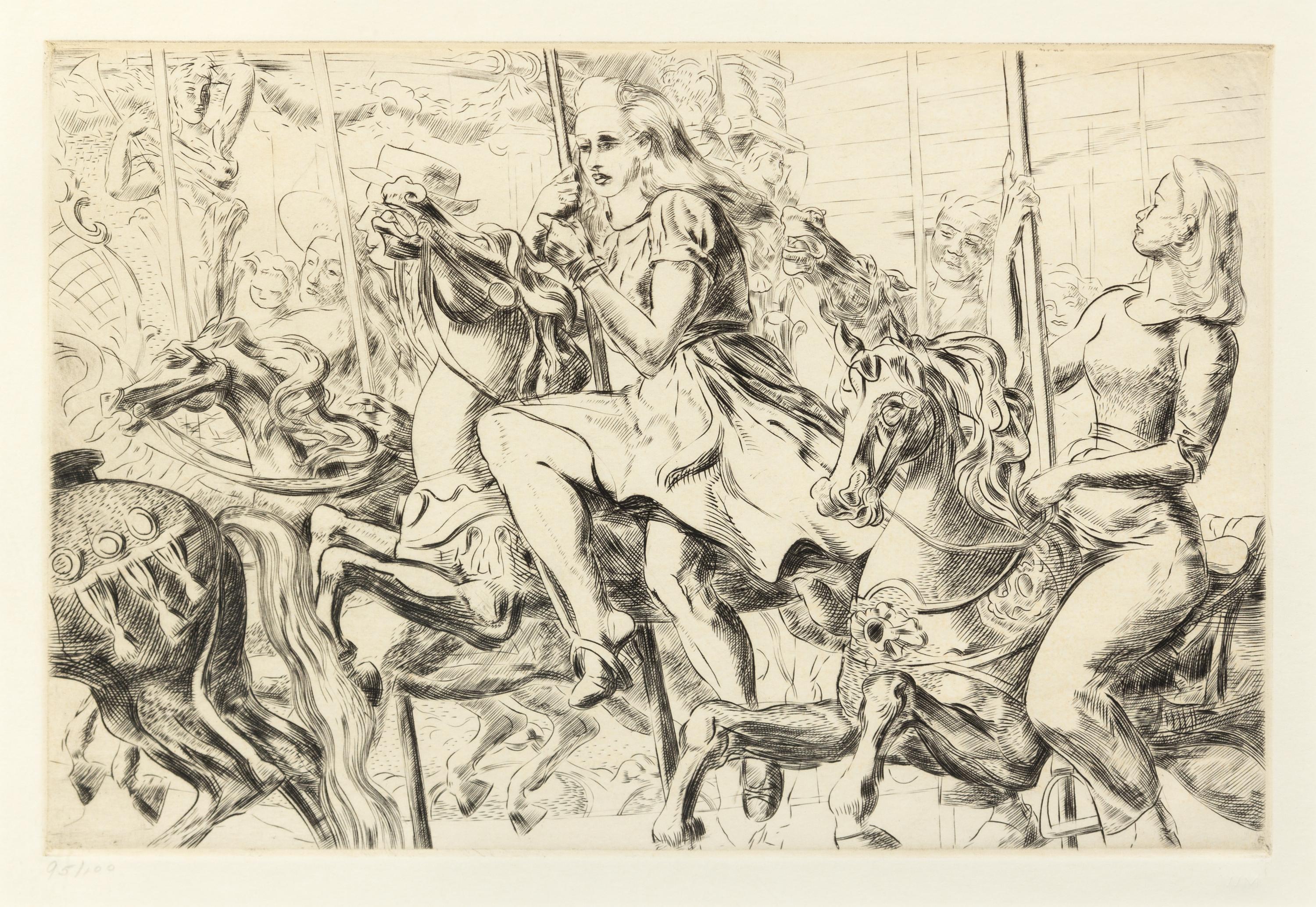 Reginald Marsh, (American, 1898-1954), Merry-Go-Round, 1940