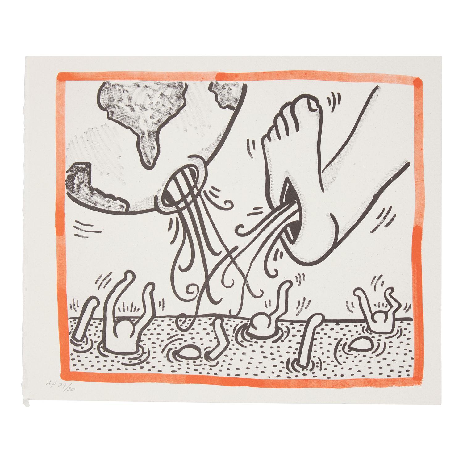 Keith Haring (American, 1958–1990) — A group of three works from Against all odds , 20 Drawings, 1990