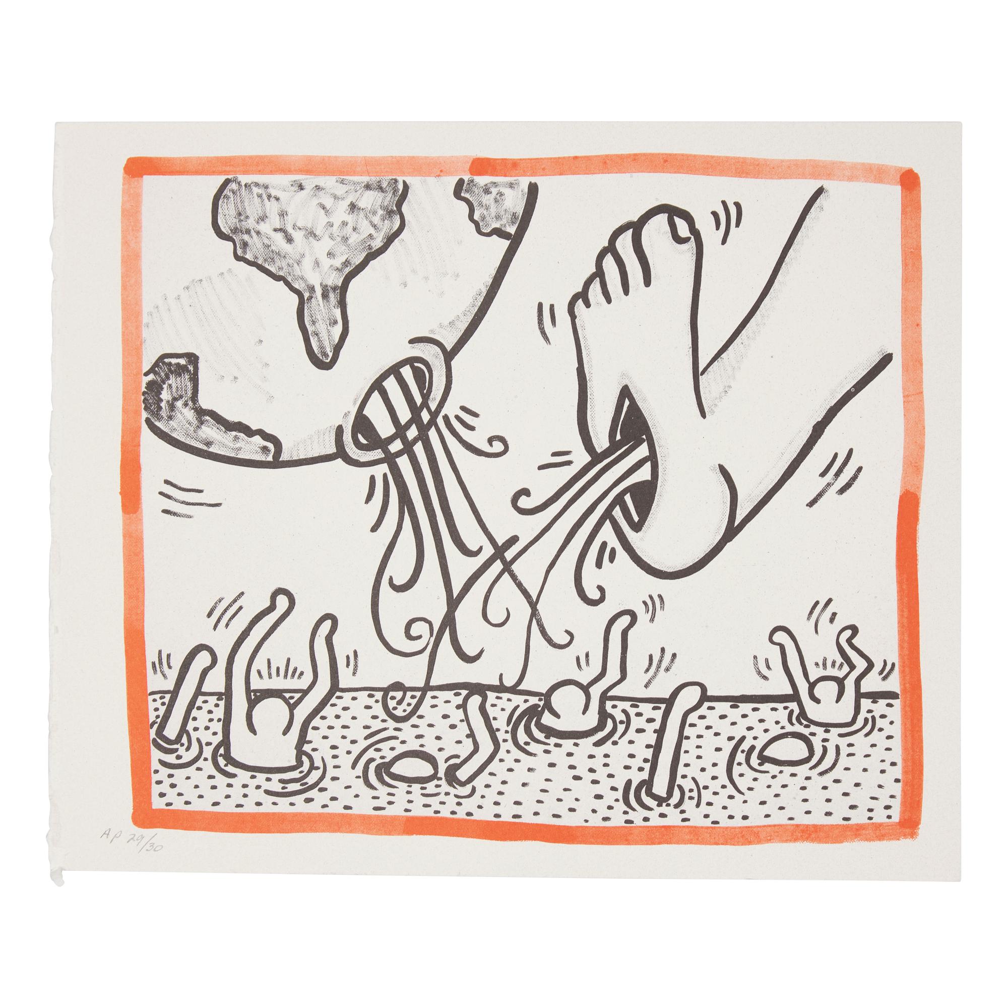 Keith Haring (American, 1958–1990) — A group of three works from Against all odds , 20 Drawings, 1990