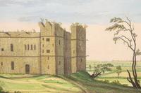 A Set of Eight English Architectural Engravings with Hand-Coloring