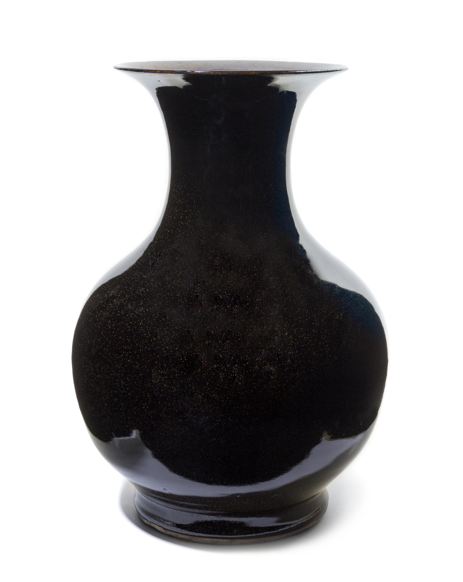 A Chinese Monochrome Iron Dust Glazed Porcelain Vase 18TH CENTURY Height 13 1/8 inches. — 18TH CENTURY
