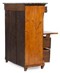 A Continental Parcel Ebonized Birch Secrétaire à Abattant