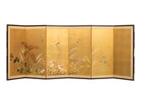 A Japanese Paper Six-Panel Table Screen