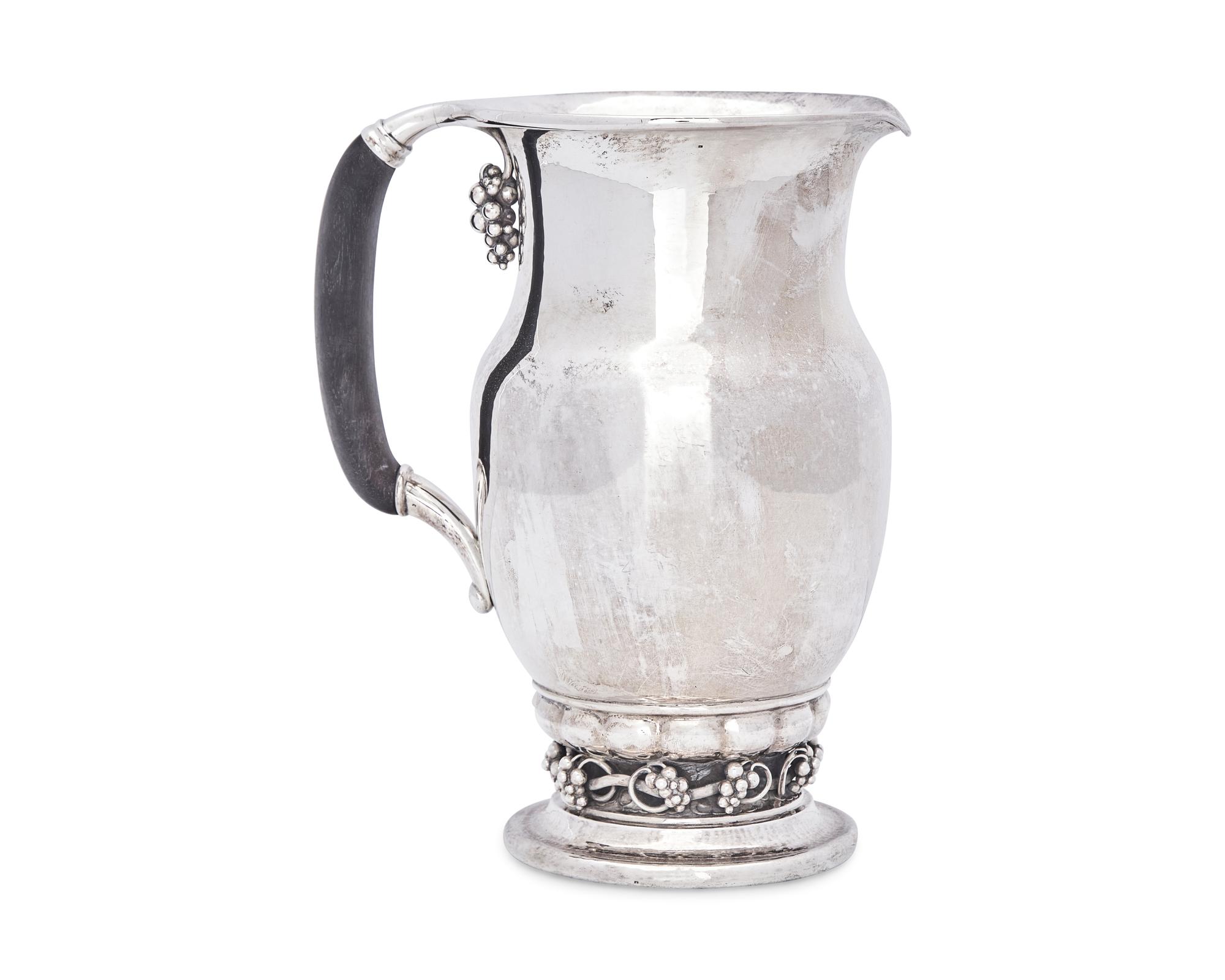A Georg Jensen Silver Grapevine Water Pitcher