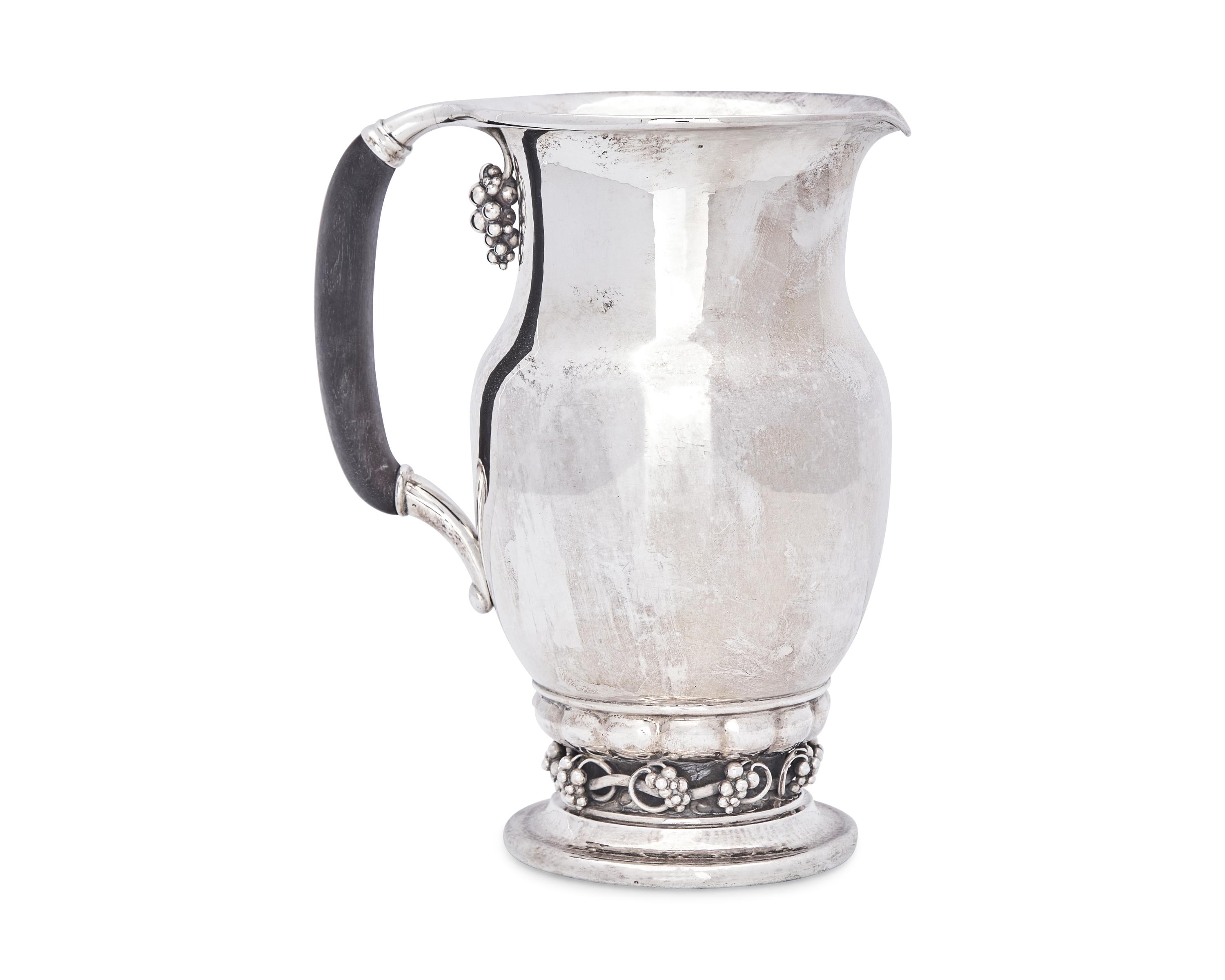 A Georg Jensen Silver Grapevine Water Pitcher