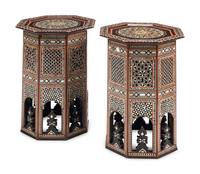 A Pair of Moorish Style Marquetry Octagonal Tables