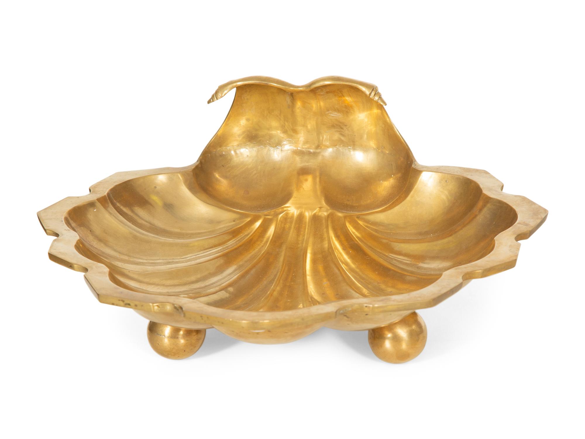 Three Mteal Shelll form Serving Bowls