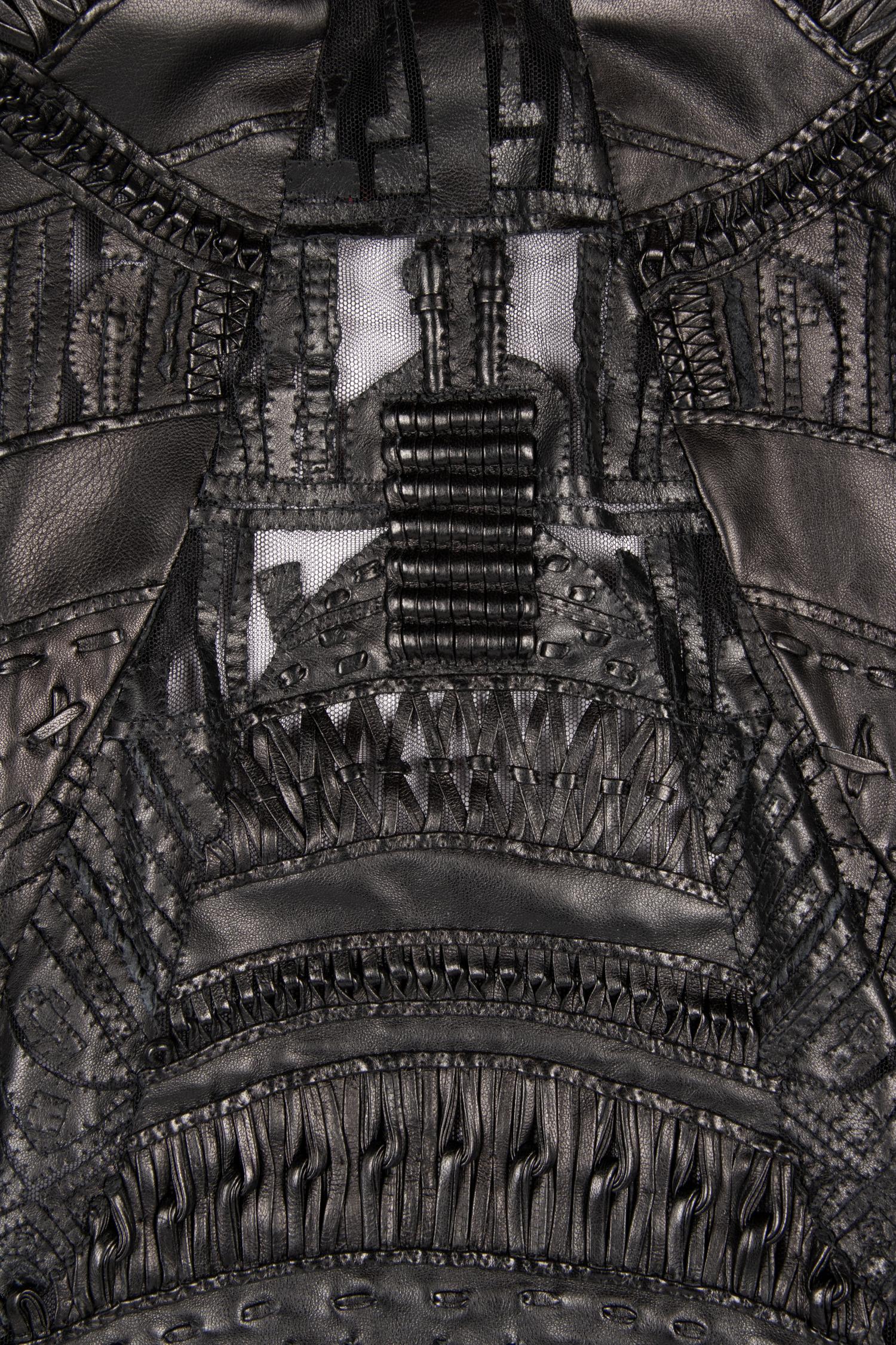 Ralph Rucci Cut and Embroidered Leather Jacket