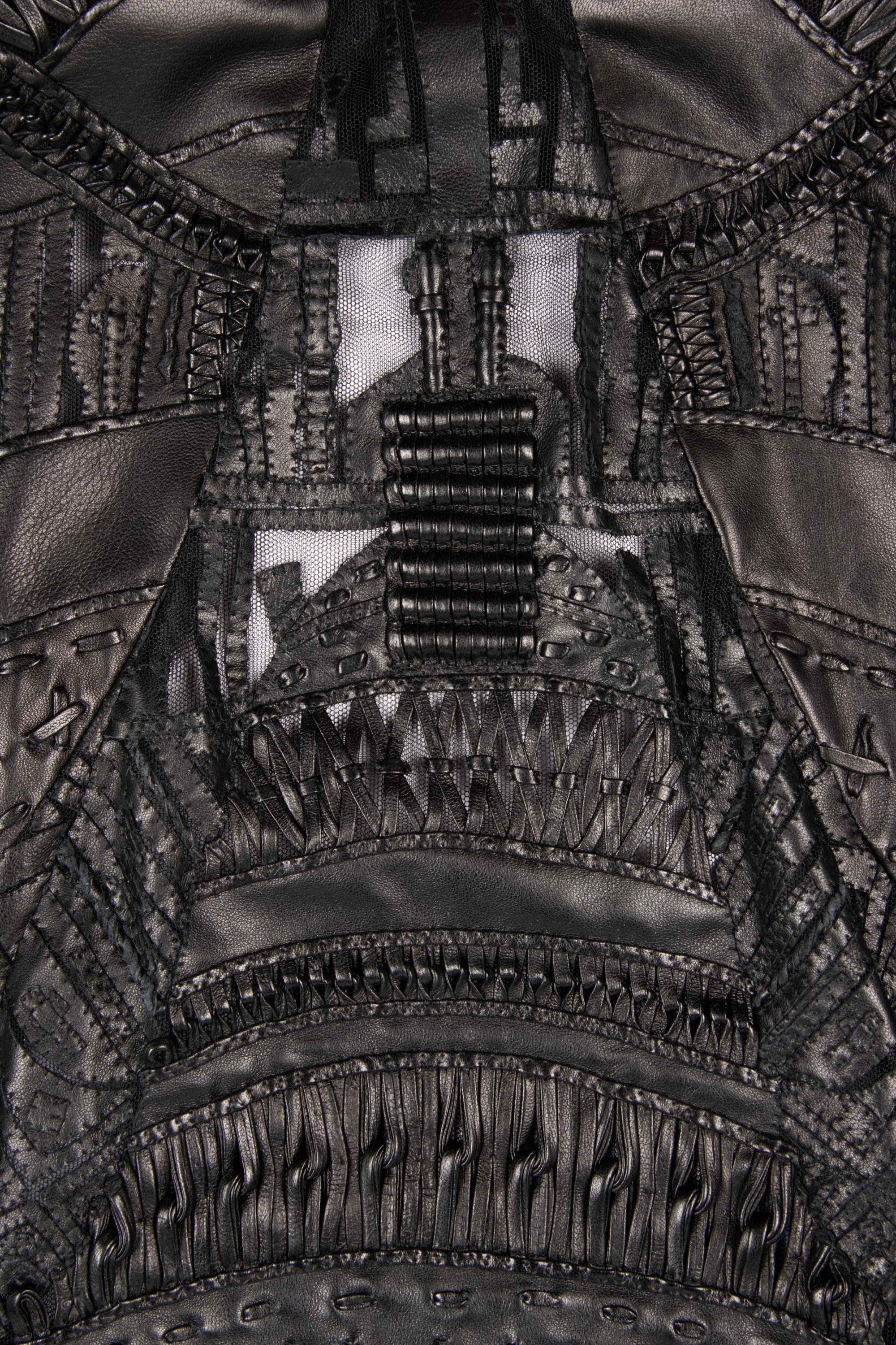 Ralph Rucci Cut and Embroidered Leather Jacket