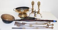 An Assembled Set of Fireplace Equipment Height of first 16 inches. — 19TH AND 20TH CENTURY