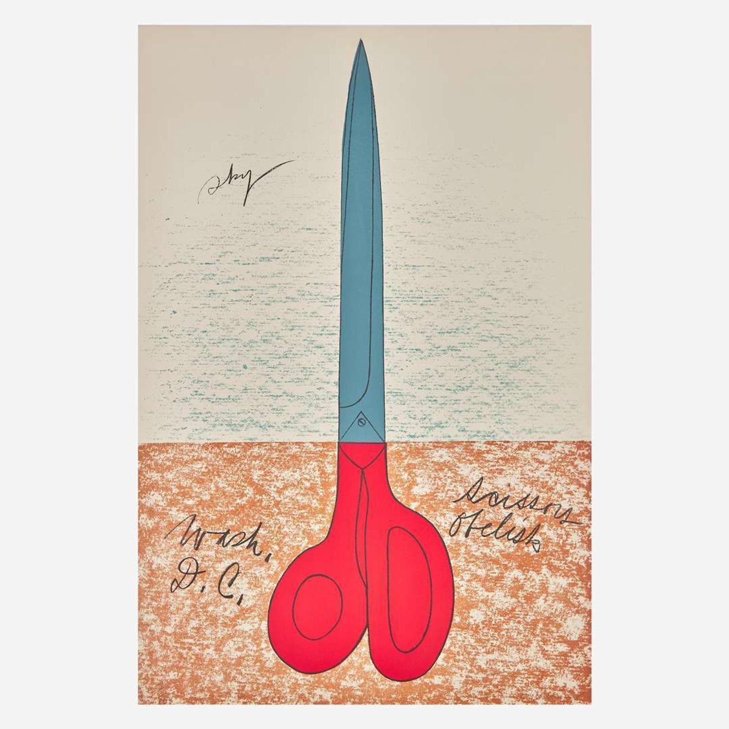 Claes Oldenburg (American, b. 1929) Scissors as Monument and Scissors to Cut Out, from National Collection of Fine Arts Portfolio