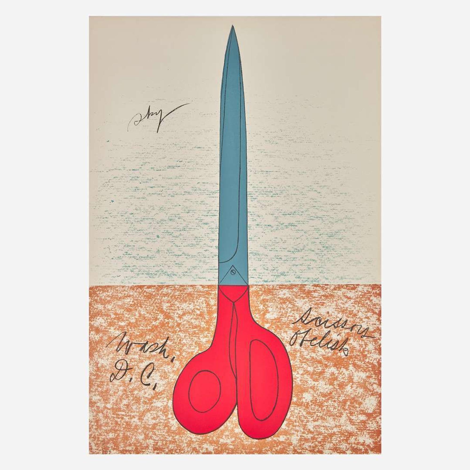 Claes Oldenburg (American, b. 1929) Scissors as Monument and Scissors to Cut Out, from National Collection of Fine Arts Portfolio