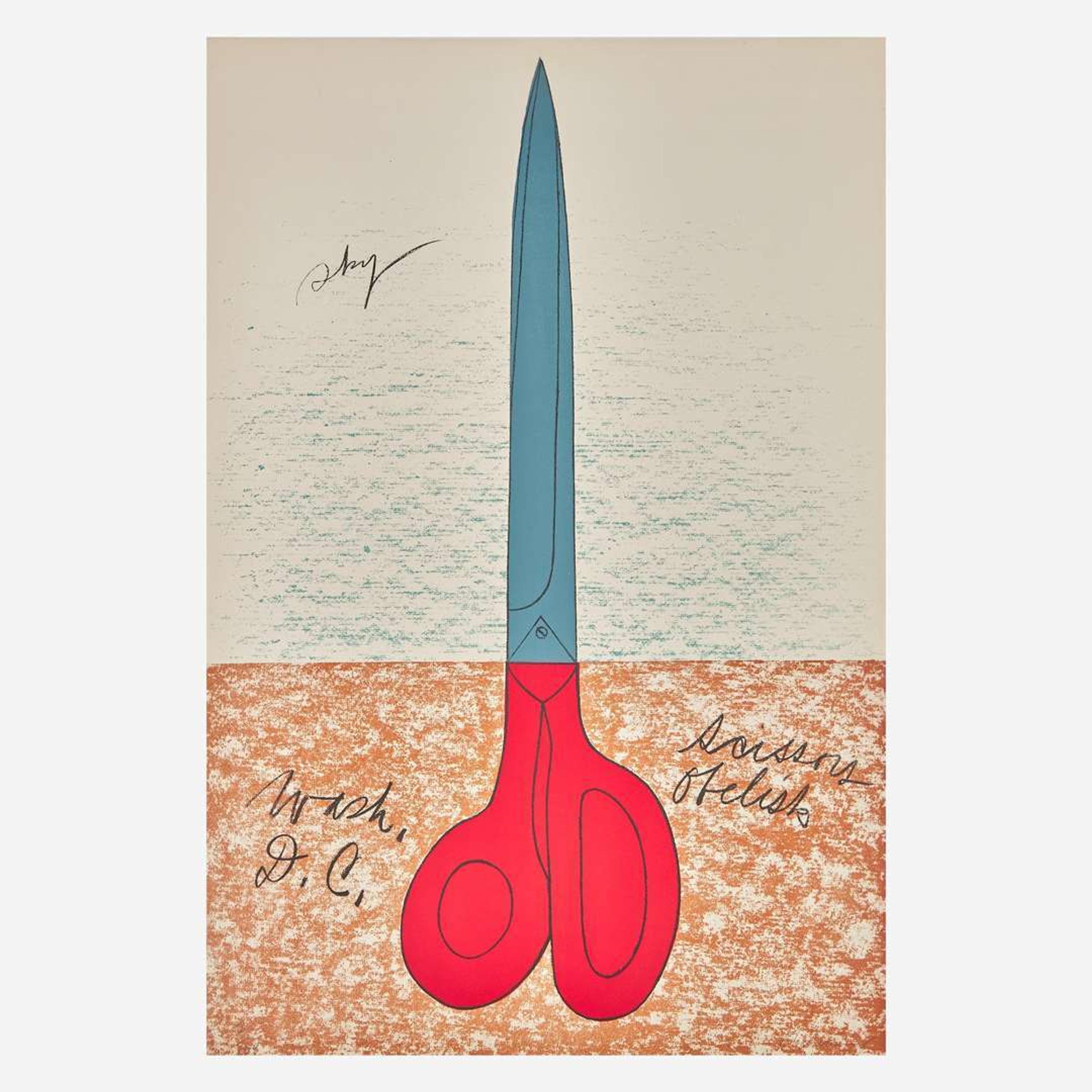 Claes Oldenburg (American, b. 1929) Scissors as Monument and Scissors to Cut Out, from National Collection of Fine Arts Portfolio