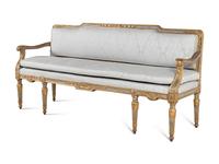 A Venetian Painted and Parcel-Gilt Canape