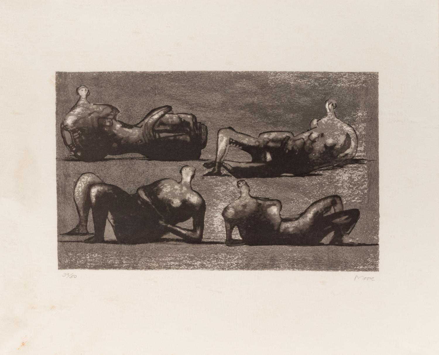 Four Reclining Figures with Architectural Background