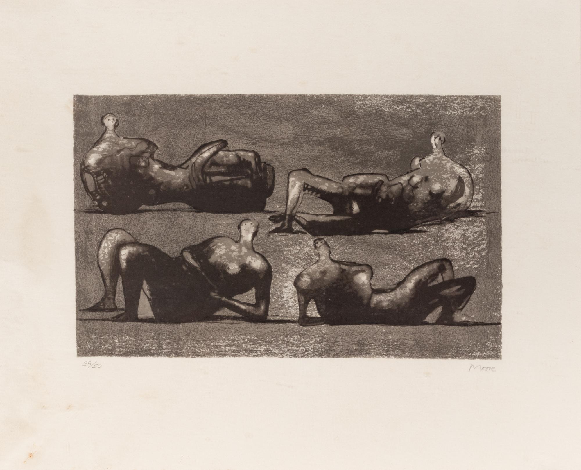 Four Reclining Figures with Architectural Background