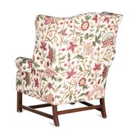 A Chippendale Style Carved Walnut Crewelwork Upholstered Easy Chair