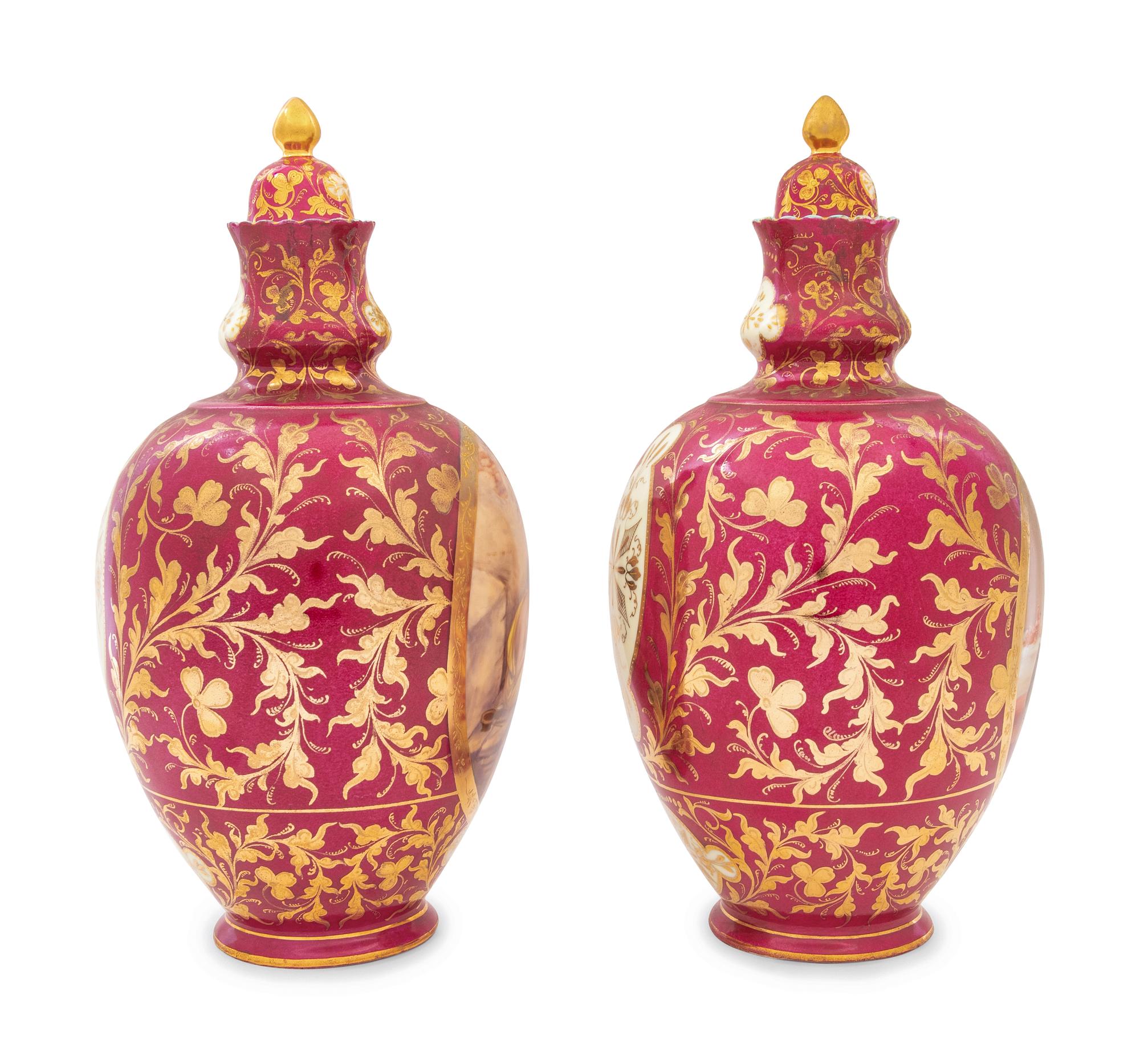 A Pair of Vienna Porcelain Urns