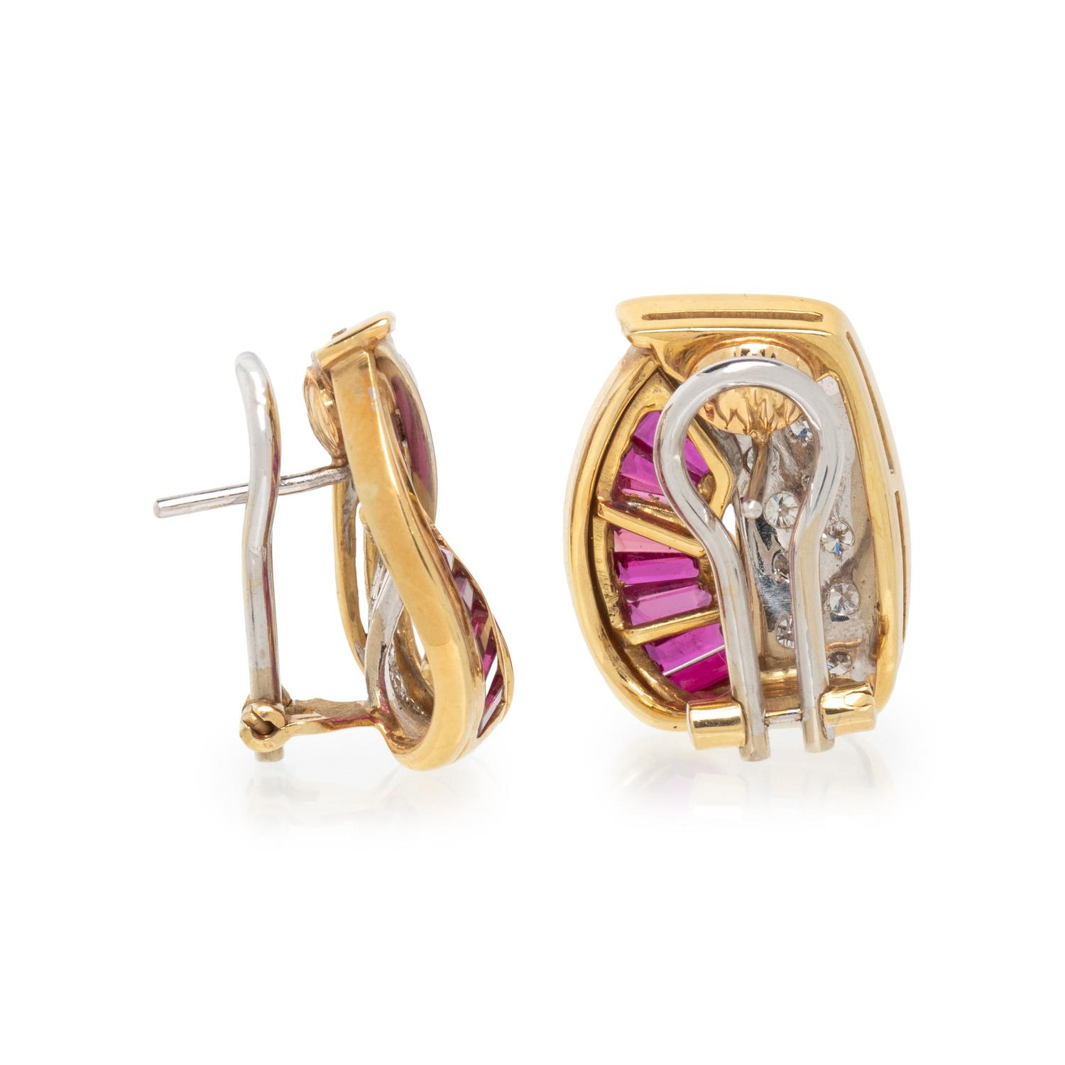 RUBY AND DIAMOND CLIP EARRINGS