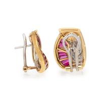RUBY AND DIAMOND CLIP EARRINGS