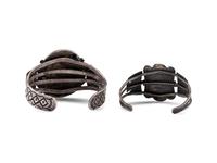 Navajo Silver Cuff Bracelets, with Inlay