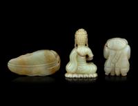 Three Chinese Jade Figural-Form Carvings