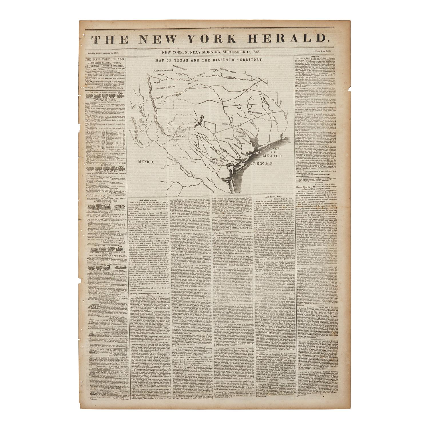 [Texiana] Group of 4 Items Related to Early Texas, Including a Report of the Reception of Texas's Declaration of Independence, ca. 1836-64