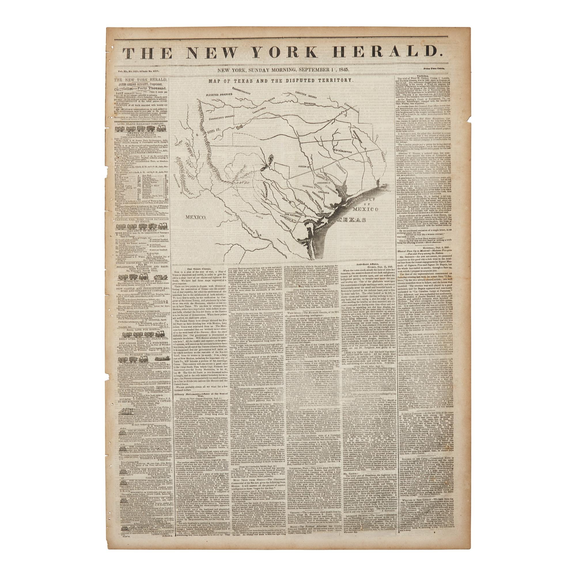 [Texiana] Group of 4 Items Related to Early Texas, Including a Report of the Reception of Texas's Declaration of Independence, ca. 1836-64