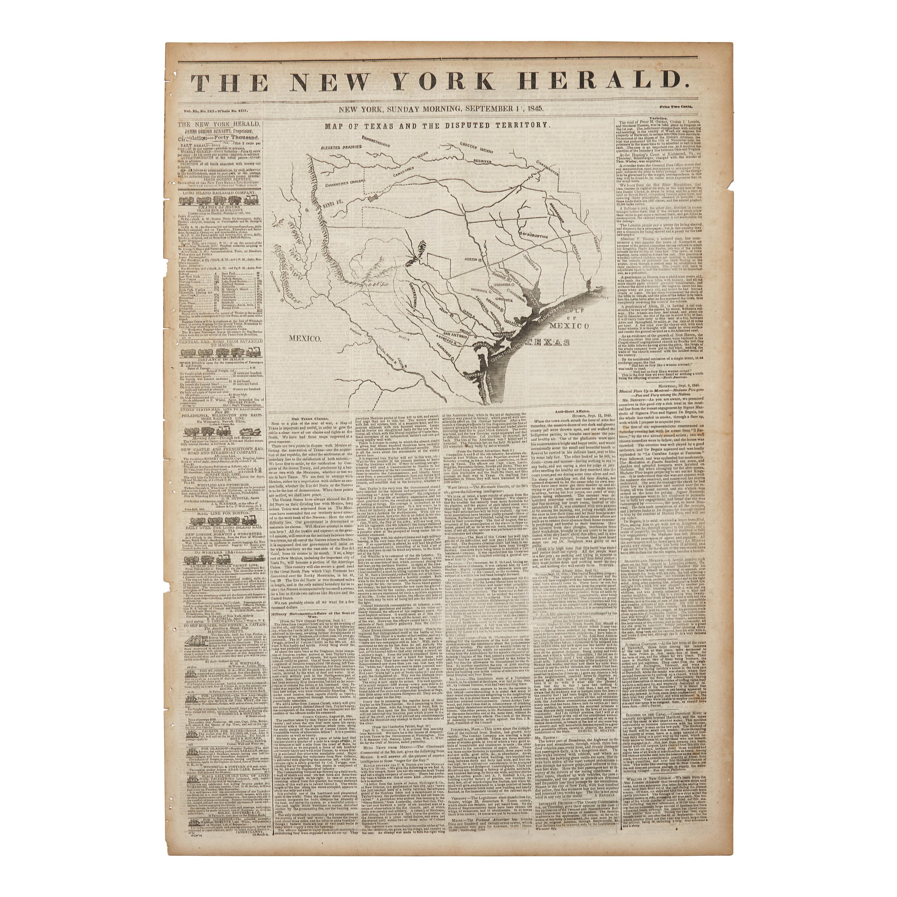 [Texiana] Group of 4 Items Related to Early Texas, Including a Report of the Reception of Texas's Declaration of Independence, ca. 1836-64