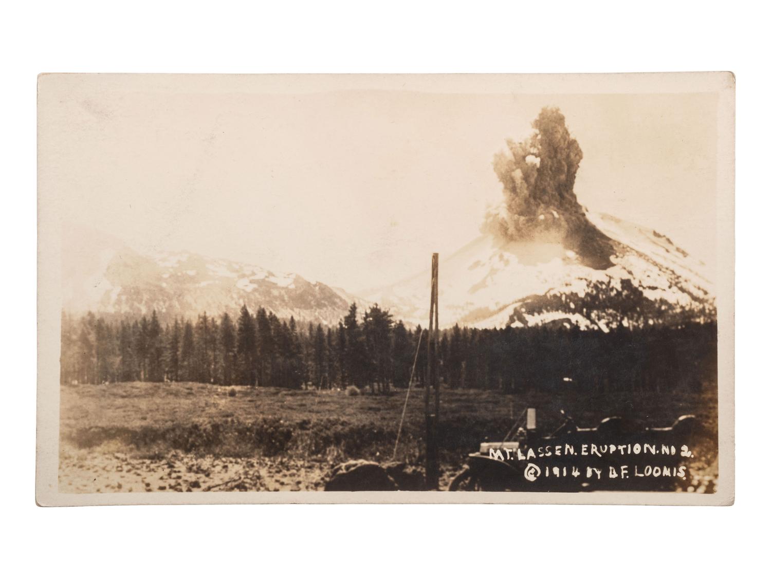 [EPHEMERA]. A group of approx. 55 RPPCs of California disasters incl. the 1914 Mt. Lassen eruption.