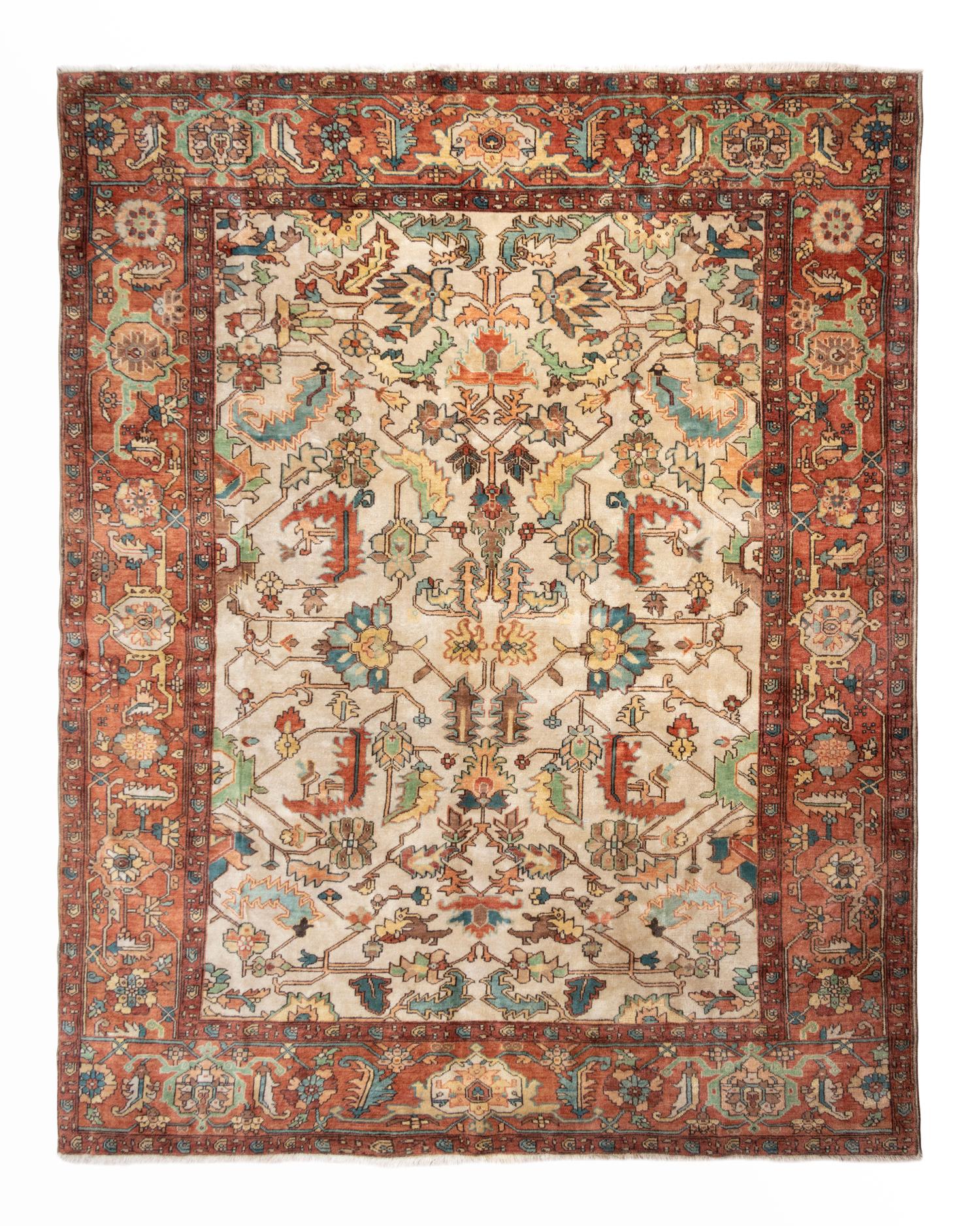 A Serapi Design Wool Rug