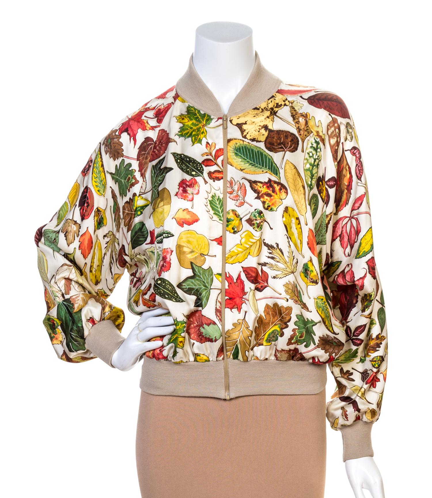 An Hermes Multicolor Silk Bomber Jacket, Size 44.