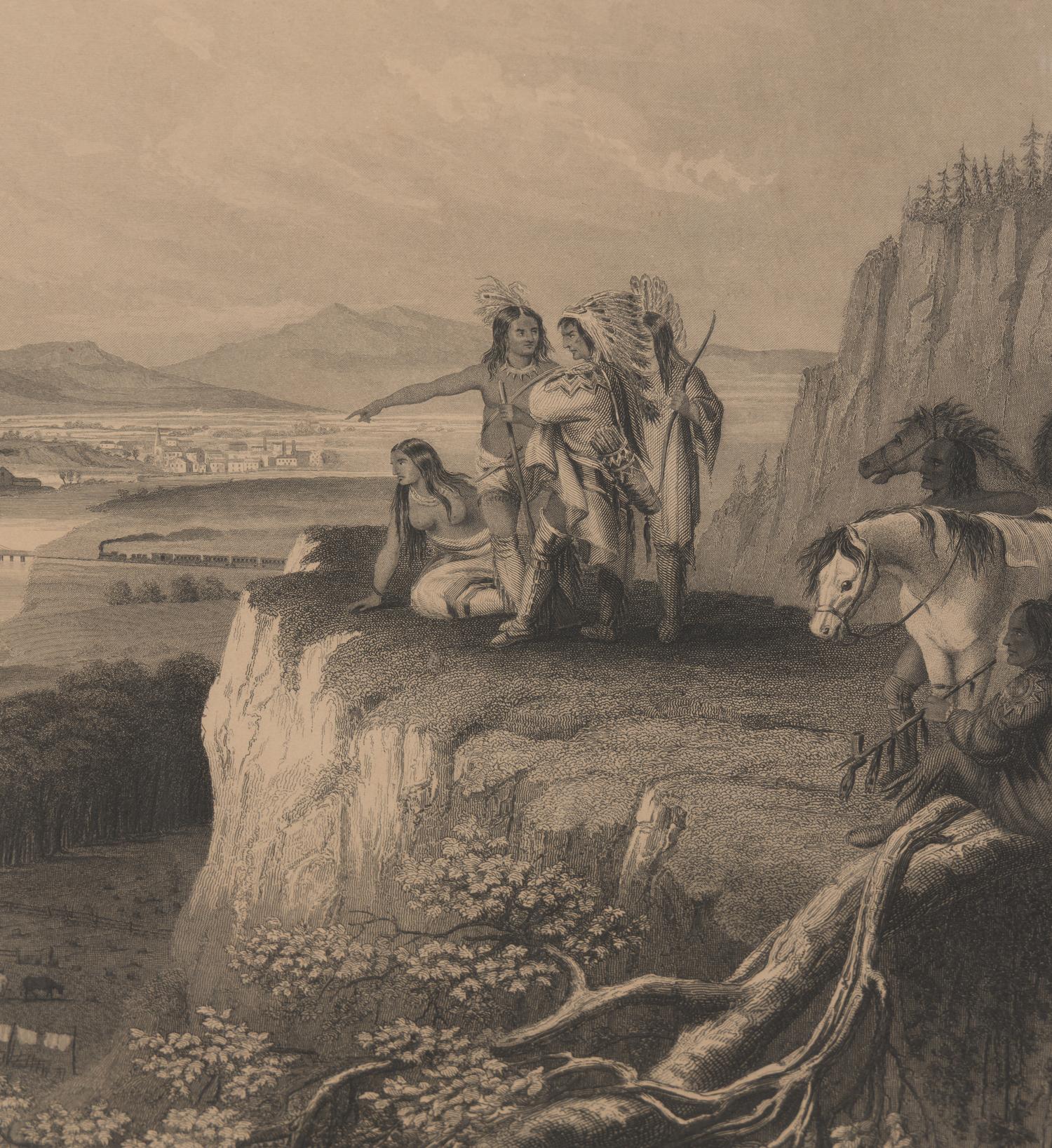 A. Rodier, After Colton's American Atlas, Native Americans Overlooking A Changing Landscape