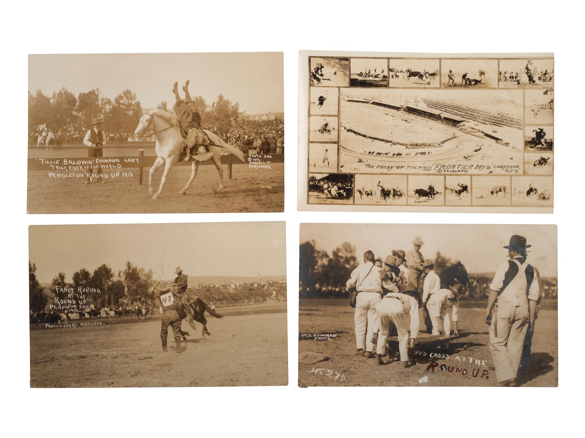 [WESTERN AMERICANA]. A group of 80 RPPCs and photographs of rodeos and cowboys.