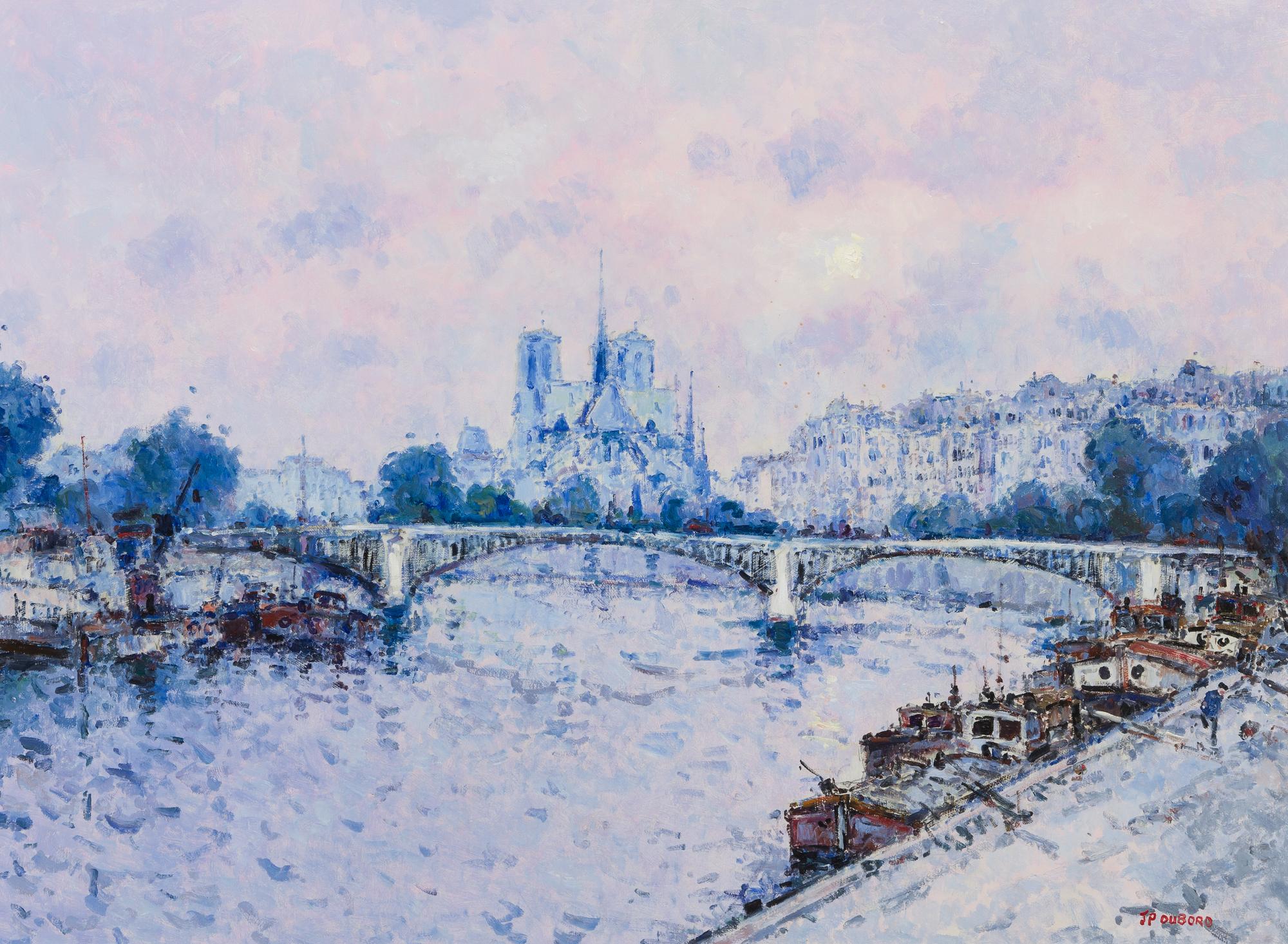 Jean Pierre Dubord, (French, b. 1949), Sunset on the Canal