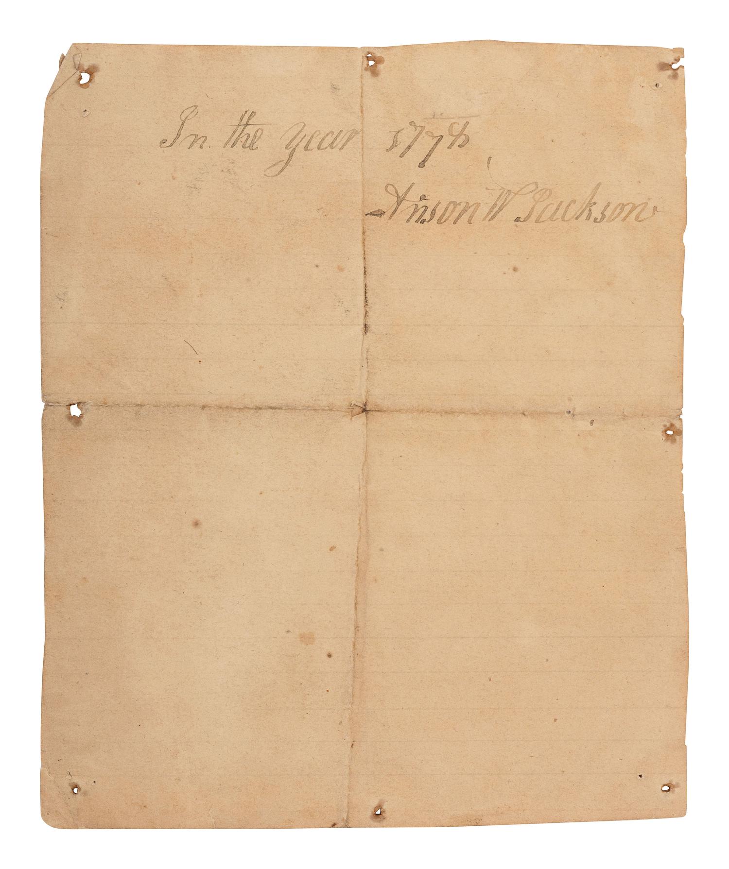 [REVOLUTIONARY WAR]. "The Tosts that ware Drank on the Day of Fude Joy," ca 1778.