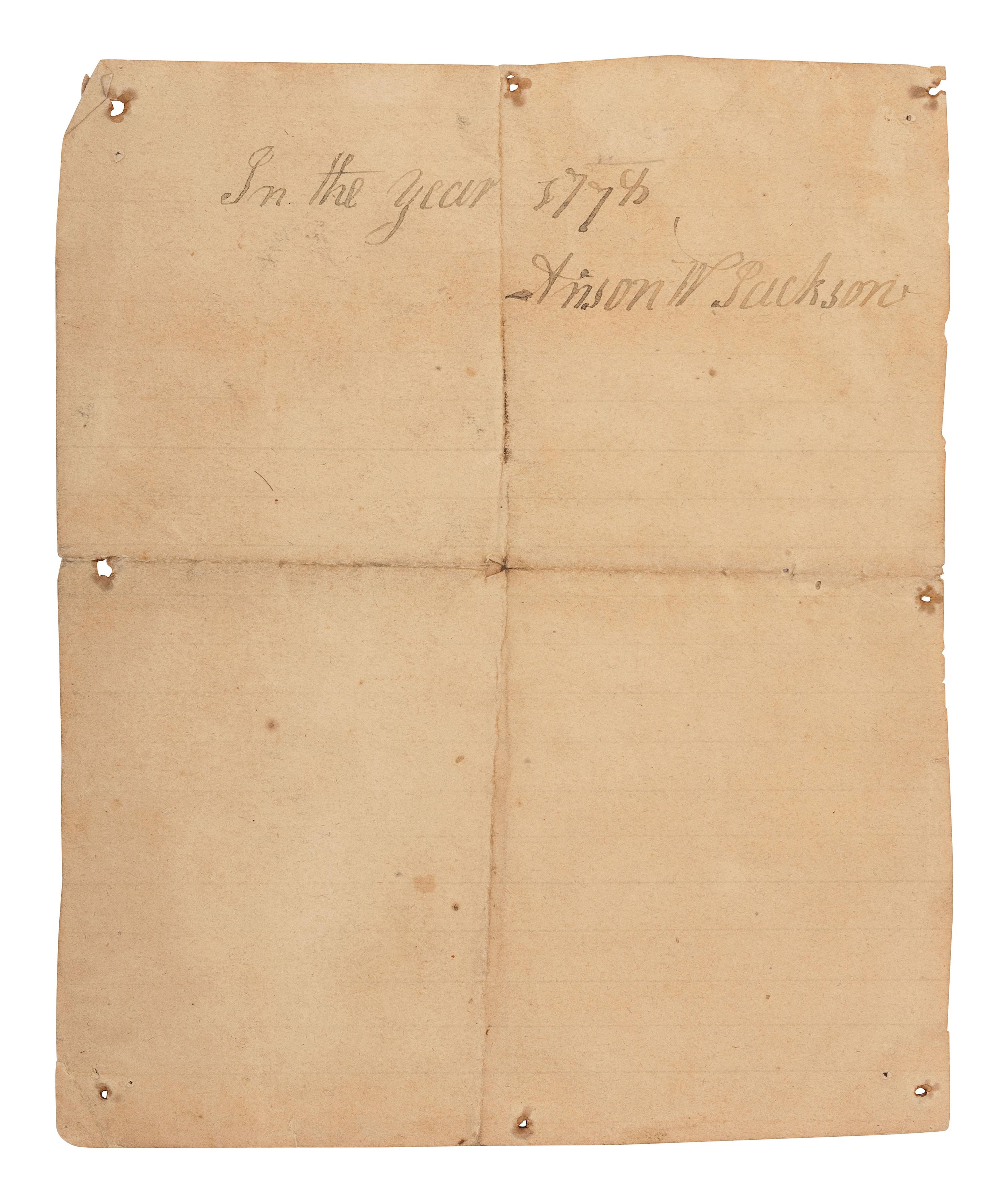 [REVOLUTIONARY WAR]. "The Tosts that ware Drank on the Day of Fude Joy," ca 1778.