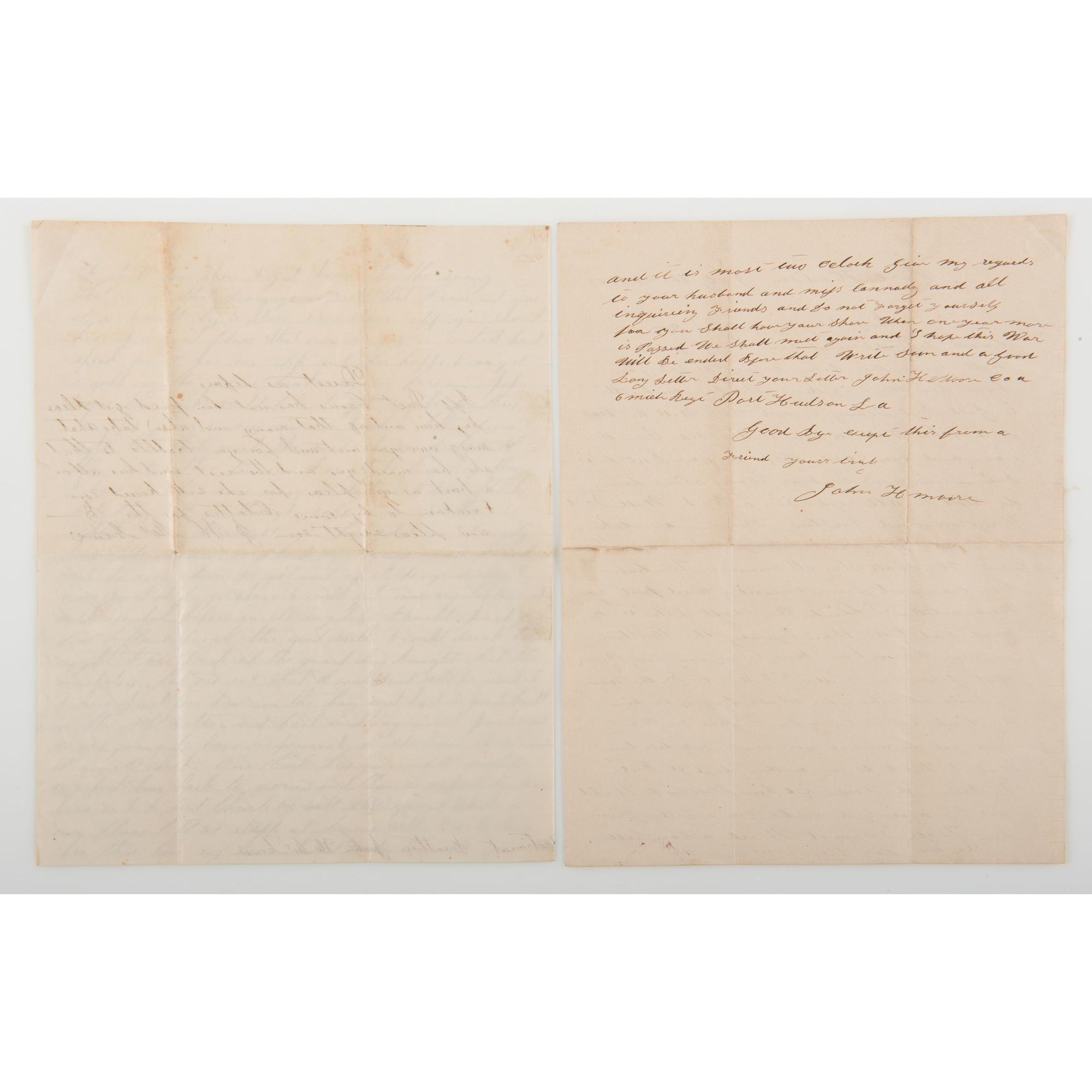 Civil War Archive of John McGraw, 6th Michigan Infantry, Incl. Correspondence from New Orleans and Vicksburg