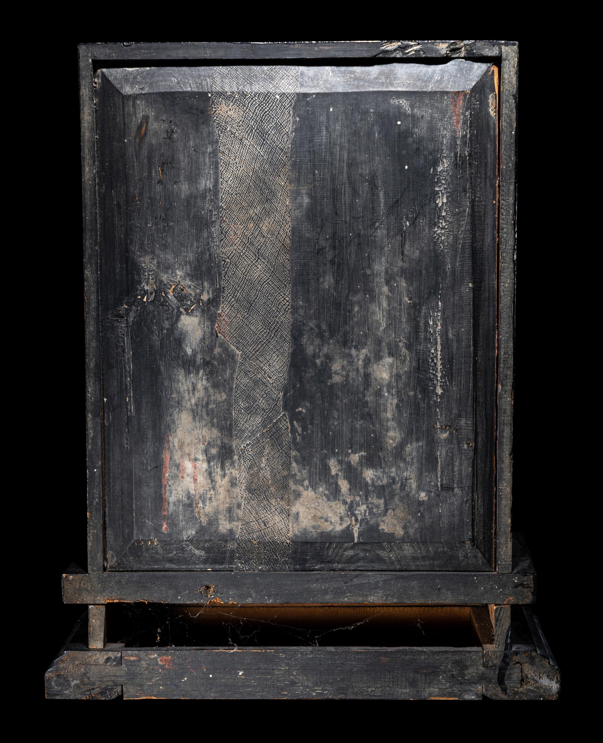 A Chinese Gilt and Black Lacquered Wood Shrine