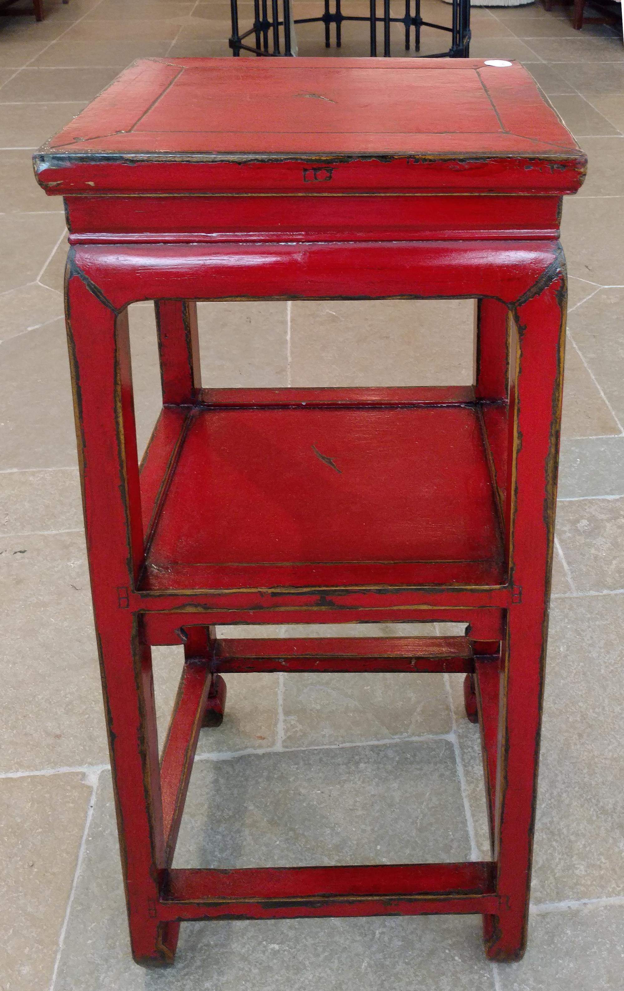 A Red Lacquered Night Stand