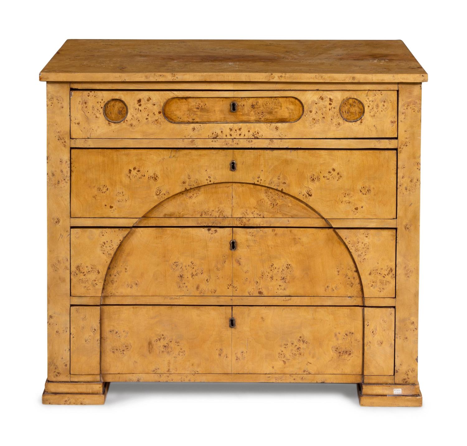 A Biedermeier Style Birch Commode
