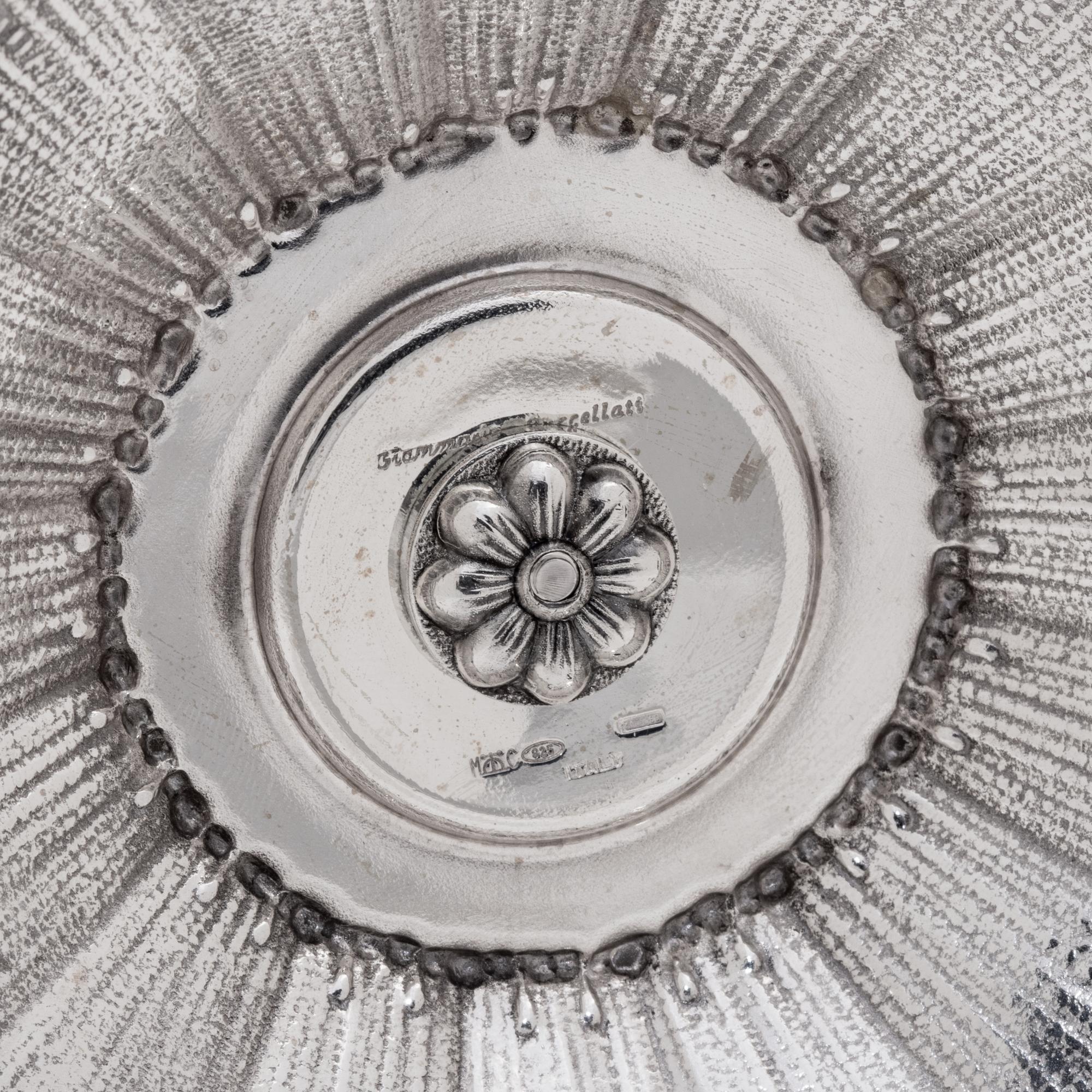 A Pair of Buccellati Silver and Hardstone Candlesticks