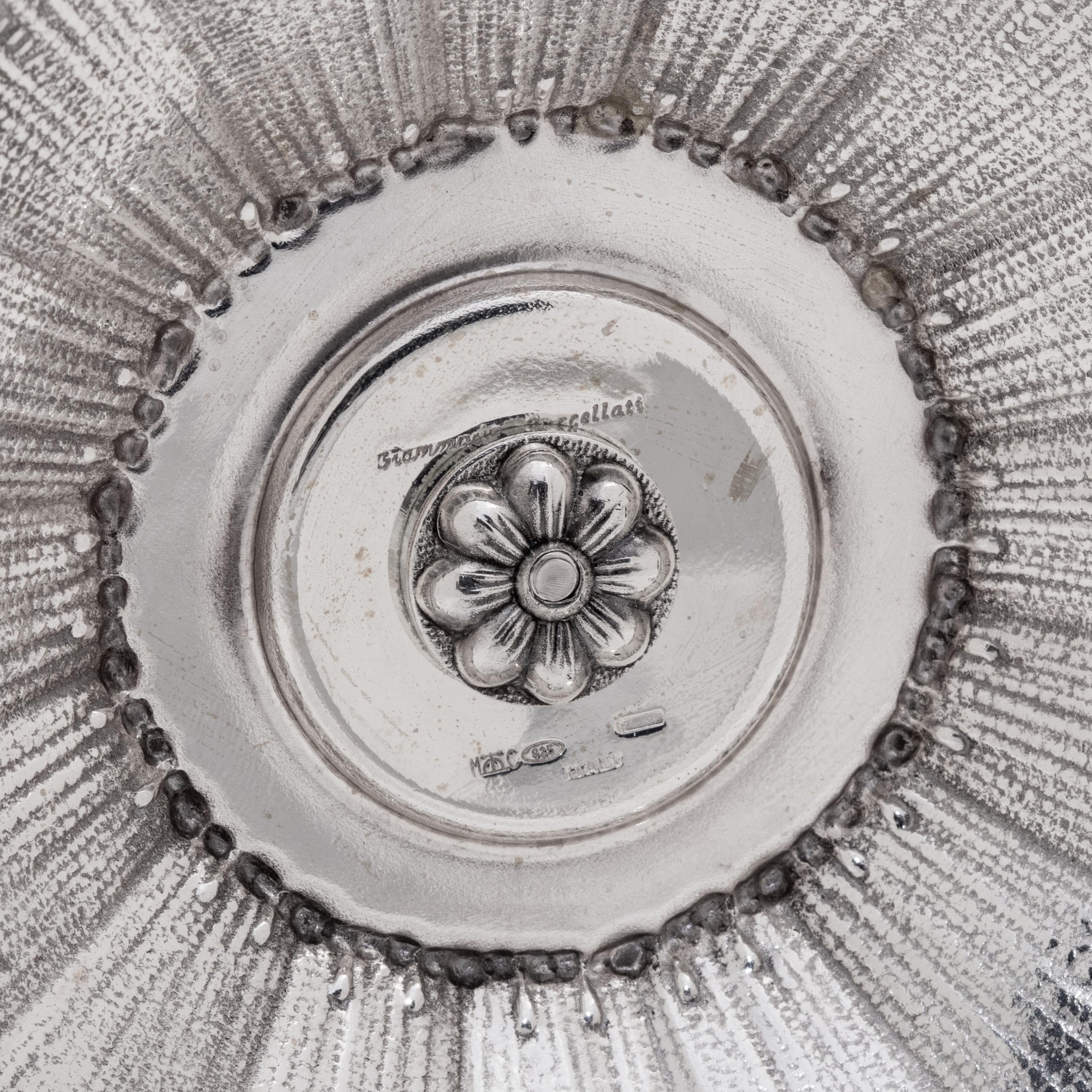 A Pair of Buccellati Silver and Hardstone Candlesticks