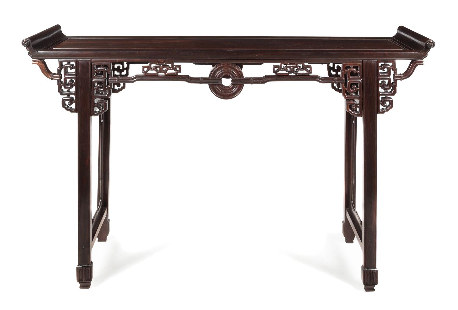A Carved Rosewood Altar Table, Qiaotou'an