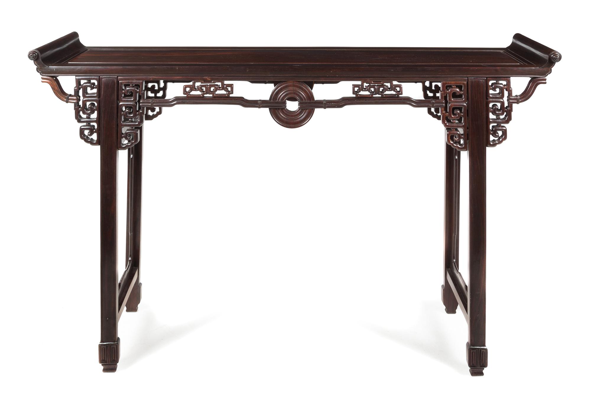 A Carved Rosewood Altar Table, Qiaotou'an