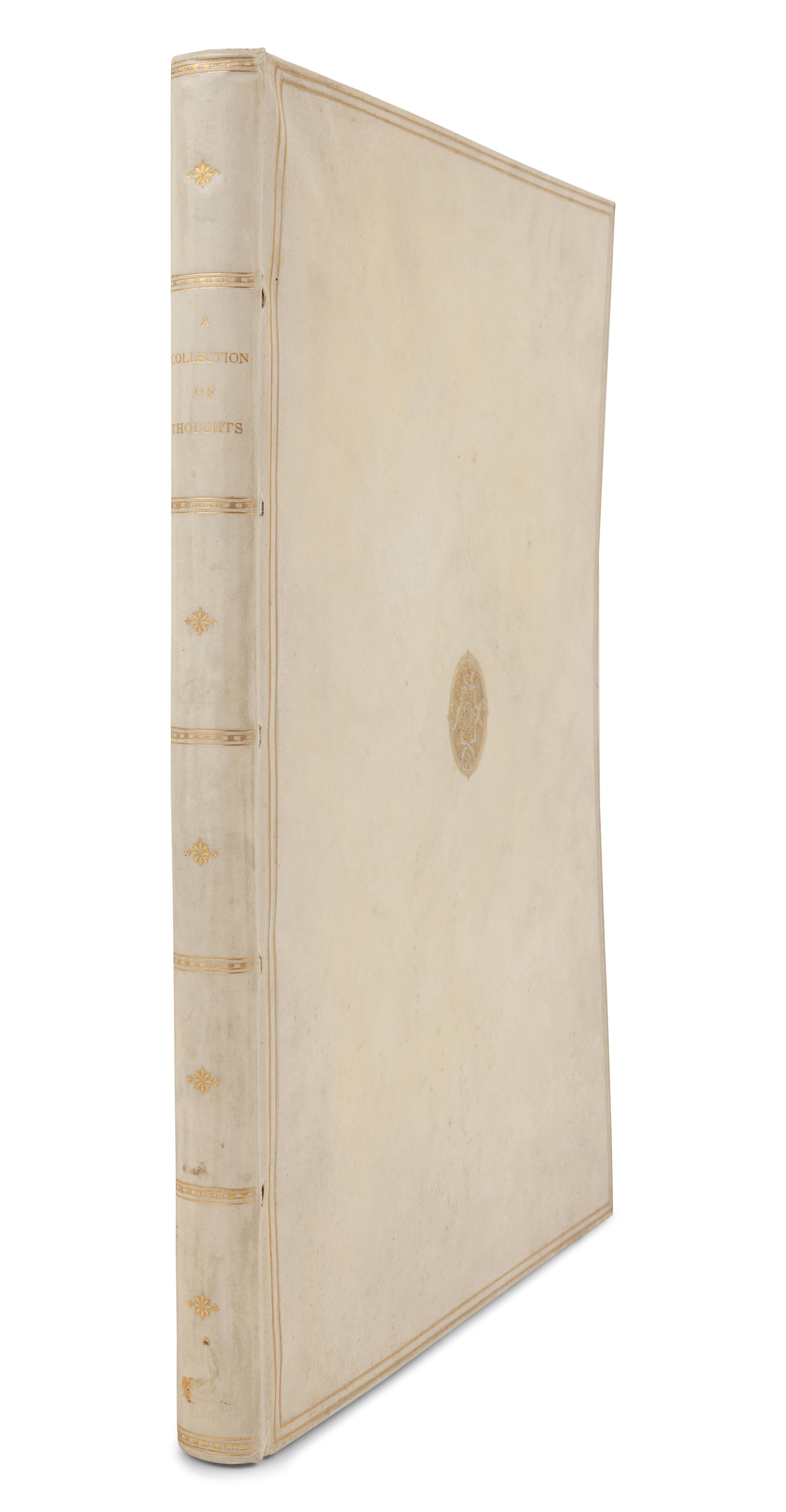 [MANUSCRIPTS -- ILLUMINATED]. Cover title: A Collection of Thoughts . Illuminated manuscript, vellum. N.p., n.d. [20th century].