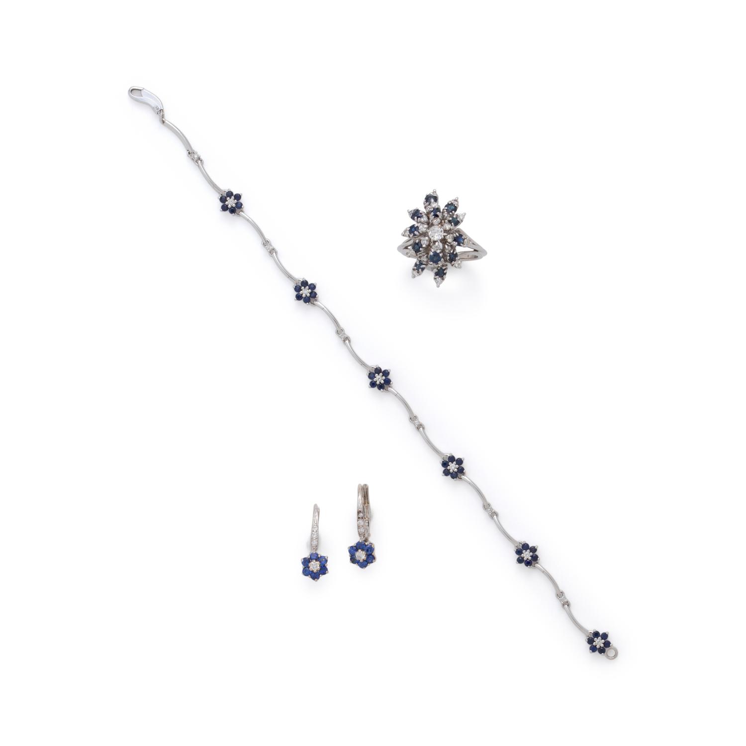SAPPHIRE AND DIAMOND SET