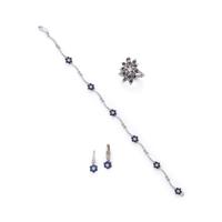 SAPPHIRE AND DIAMOND SET