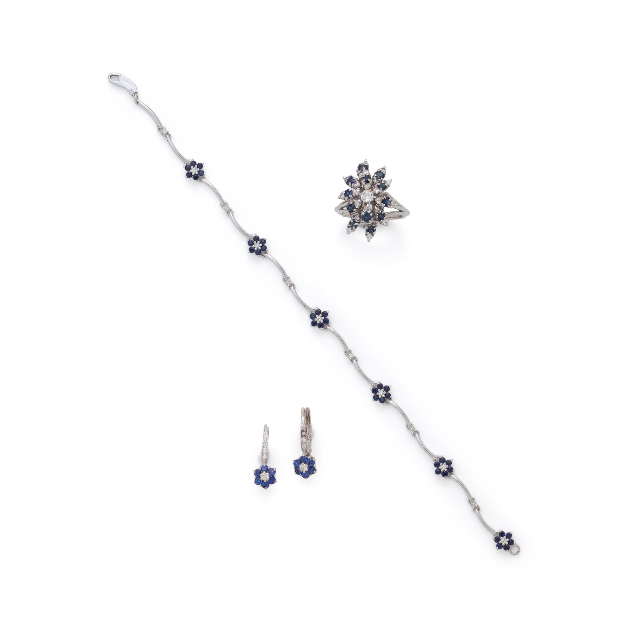 SAPPHIRE AND DIAMOND SET