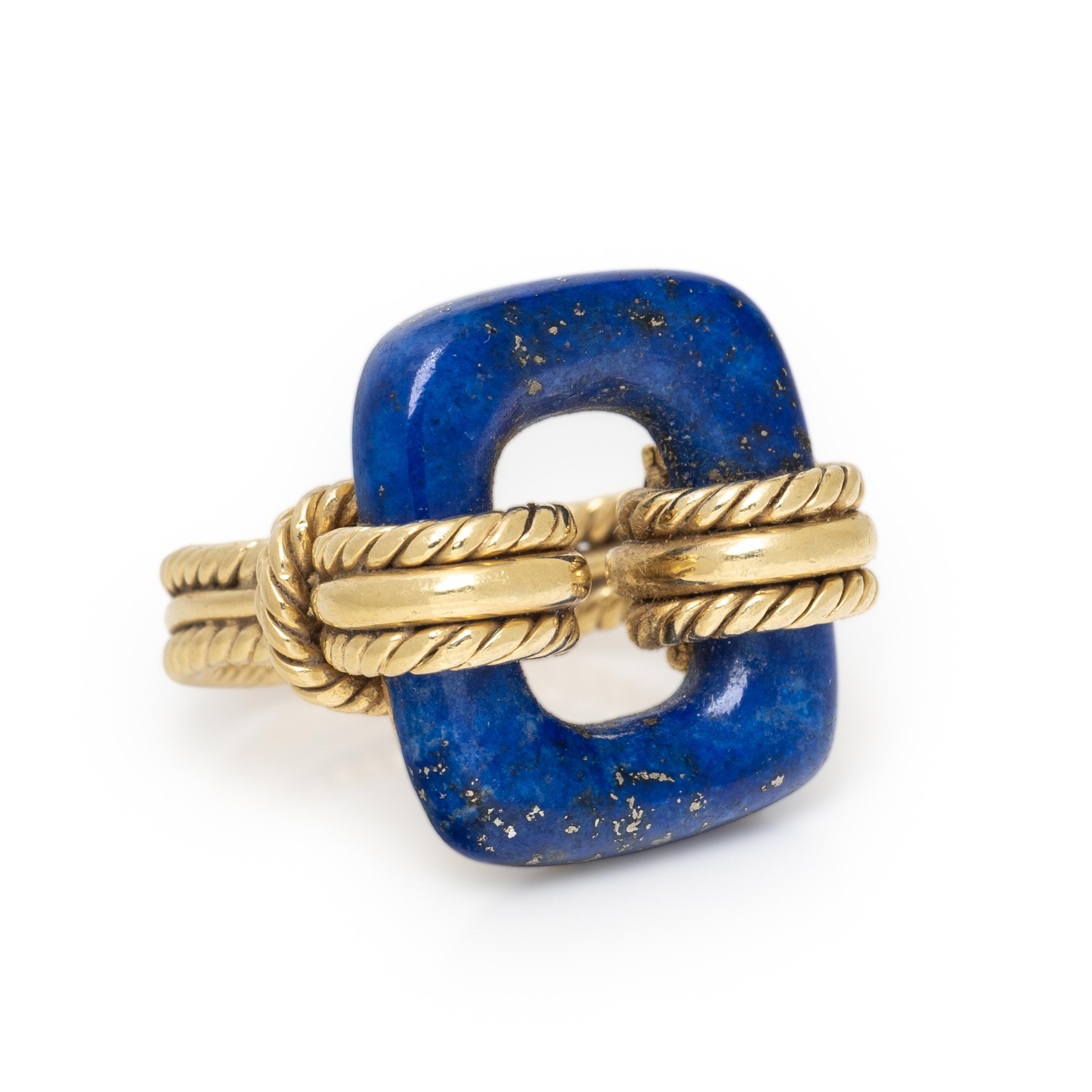 Lapis Lazuli and Yellow Gold Ring